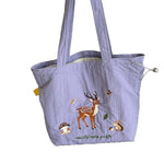 Load image into Gallery viewer, Cartoon Embroidered Nylon Shoulder Tote S5P380
