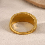 Load image into Gallery viewer, Opal French Ring Steel 18K Gold Vintage Luxury S5P021