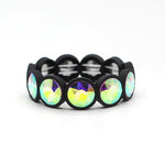 Load image into Gallery viewer, Enamel Flower Bangle Color Crystal Glass Stove S5P031