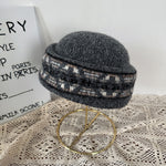 Load image into Gallery viewer, Fair Isle Jacquard Knit Pillbox Hat Women N6G212