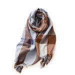 Load image into Gallery viewer, Check Print Faux Cashmere Wrap with Fringe M5A224
