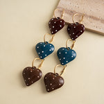 Load image into Gallery viewer, Womens Polka Dot Heart Hoop Earrings N6K158
