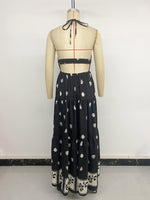 Load image into Gallery viewer, Halter Neck Maxi Dress with Floral Print Women N6B064