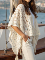 Load image into Gallery viewer, Ethnic Openwork Knit Shawl Beach Cover-Up N6C317