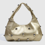 Load image into Gallery viewer, Metallic Finish Structured Pouch with Rivet Accents S5P466