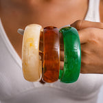 Load image into Gallery viewer, Oversized Resin Ombré Geometric Bangle Set 3-Piece N6H084