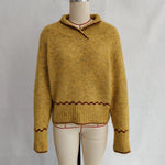 Load image into Gallery viewer, Half High Neck Color Block Sweater Women Casual Knit N5A876