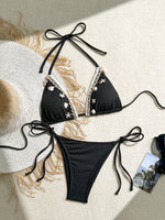 Load image into Gallery viewer, Sexy Triangle Cup Halter Tie Bikini Swimsuit Women N6A067