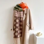 Load image into Gallery viewer, Polka Dot Faux Wool Wrap M5A242