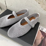 Load image into Gallery viewer, Handwoven Ballet Mary Jane Flat Shoes Women Leather N6G244