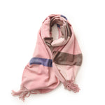 Load image into Gallery viewer, Check Print Faux Cashmere Wrap with Fringe M5A224