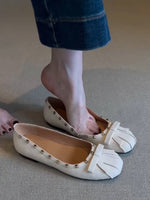 Load image into Gallery viewer, Ballet Flats with Bow and Studs Women N6C151