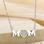 Load image into Gallery viewer, MOM Opal Heart Pendant Titanium Steel Necklace N6D538