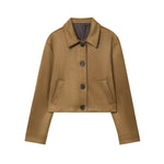 Load image into Gallery viewer, Loose Casual Suede Effect Jacket Women Khaki N5A400