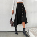 Load image into Gallery viewer, Midi Skirt Lightweight Black N5Z529