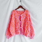 Load image into Gallery viewer, Leopard Print Tie Front Cardigan Women Round Neck N5A848