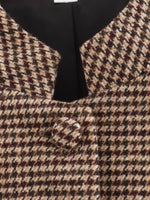 Load image into Gallery viewer, Houndstooth Shirt Jacket Women Dark Brown Long Sleeve N5A734