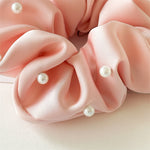 Load image into Gallery viewer, Solid Satin Pearl Scrunchie High Elasticity Women N6H184