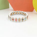 Load image into Gallery viewer, Evil Eye Rhombus Cuff Steel Stove-Enameled Elastic S5P152
