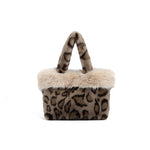 Load image into Gallery viewer, Women's Plush Leopard Print Bucket Handbag N6J174