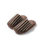 Load image into Gallery viewer, Color Block Stripe Plush Slippers Women M5A278