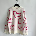 Load image into Gallery viewer, Love Pattern Knit Sweater Women Round Neck Winter N5A878