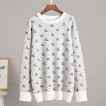 Load image into Gallery viewer, Sailboat Print Knit Sweater Women Multiple Colors N5A539