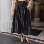 Load image into Gallery viewer, Black High Waist PU Leather Skirt Women N5A706