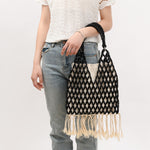 Load image into Gallery viewer, Handwoven Wood Bead Fringe Tote Beach Large Capacity S5P963