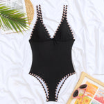 Load image into Gallery viewer, Black Conservative One Piece Swimsuit Women N6A073