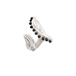 Load image into Gallery viewer, Matte Water Ripple Black Agate Open Ring Women S5P916