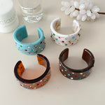 Load image into Gallery viewer, Colorful Crystal C-Shape Resin Bangle Bracelet N6F097