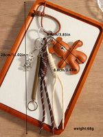 Load image into Gallery viewer, Leather Articulated Bear Alloy Bag Charm Brown S5P942