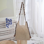 Load image into Gallery viewer, Crochet Openwork Tote Beach Ready Underarm Silhouette S5P299