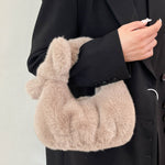 Load image into Gallery viewer, Furry Dumpling Bag Women Plush Mini Handbag S5P722