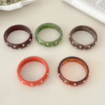Load image into Gallery viewer, Vintage Studded Resin Bangle Wide Cuff Bracelet N6F098