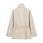 Load image into Gallery viewer, Double Breasted High Neck Trench Jacket Women N5A673