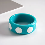 Load image into Gallery viewer, Dopamine Resin Round Polka Dot Bangle Women N6H079