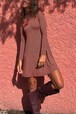 Load image into Gallery viewer, High Neck A Line Dress Women Red N5A514