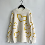 Load image into Gallery viewer, Love Pattern Knit Sweater Women Round Neck Winter N5A878