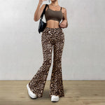 Load image into Gallery viewer, Animal Print Flare Pants Women Bootcut Stretchy Knit N5A696