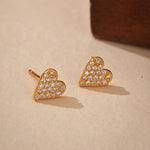 Load image into Gallery viewer, Heart Prong Set Earrings Sterling Silver Cartilage S5P110
