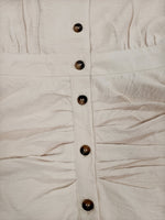 Load image into Gallery viewer, Crepe Short Sleeve Belted Dress Shirt Style Beige N5A765