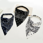 Load image into Gallery viewer, Vintage Amoeba Print Stretch Triangle Hair Scarf N6H132
