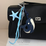 Load image into Gallery viewer, Cute Whale Luxe Leather Bag Charm Keychain Women S5P931
