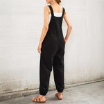Load image into Gallery viewer, Black Adjustable Pocket Overalls Women Cotton N5A958
