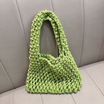 Load image into Gallery viewer, Crochet Cotton Rope Wristlet Beach Bag Inner Pocket N6E123