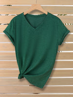 Load image into Gallery viewer, Minimalist Solid Color V-Neck T-Shirt Women N6E140