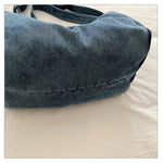 Load image into Gallery viewer, Women's Washed Denim Dumpling Tote Shoulder Bag N6J181