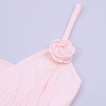 Load image into Gallery viewer, Floral Rib Knit Slip Dress Strappy Rabbit Velvet N5A797